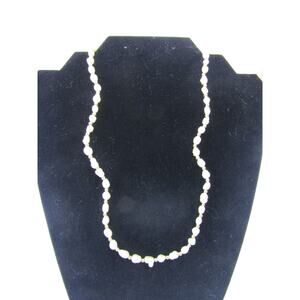 Cream Pearl Gold Tone Collar Necklace 18" VTG Cottagecore Whimsical Elegant